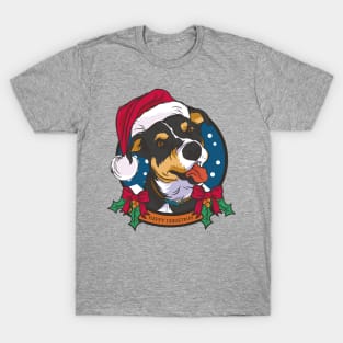 Christmas Dog With Hat T-Shirt